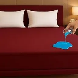 bhoomi impex Cotton Feel Terry Ultra Soft 100% Waterproof Mattress Protector – Breathable & Hypoallergenic – Single Size (72 x 30 inches / 6 x 2.5 feet / 182 x 76 cm) – Burgundy-picture-15
