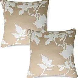 HOKIPO Stretchable Cushion Cover for Sofa 16x16, Pack of 2, Buff Brown Sillehoute Floral (AR-4993-C7*2)-picture-15