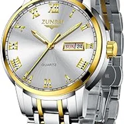 zunpai zp ZUNPAI Watches for Man Analog Quartz Stainless Steel Strap Men Watches Classic Large Roman Numerals Mark Easy to Read Watch with Day Date Waterproof Luminous Mens Watch-picture-37