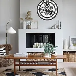 Wooden Silent Non-Ticking Wall Clock for Home Stylish Designer Wall Clock for Home Living Room Bedroom Office Hall (12x12 inch CH-RSIW3)-image-94