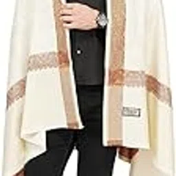 Sethssssss Men's Woolen Warm Kashmiri Acrylic Shawls Dushala Lohi Soft Stole Slawls - White-picture-33