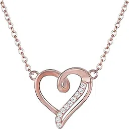 925 Silver Rose Gold Curl Heart Necklace | Gifts for Girlfriend, Gifts for Women and Girls |With Certificate of Authenticity and 925 Stamp | 6 Month Warranty*-image-68