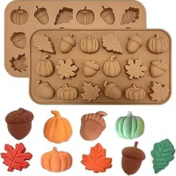 LEGACYCART Mini Fall Molds Acorn Pumpkin Maple Leaf - 18-Cavity Chocolate Baking Molds with Pumpkin, Pinecone, Maple Leaf - Perfect for Chocolate Candies, Resin Crafts (Pack of 1)-image-20