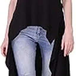 styvibe Women Black High & Low Long Top-picture-66