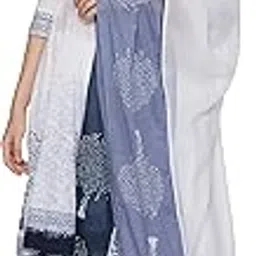 biba WOMEN SOLID FITTED SALWAR KURTA DUPATTA(SKDASSORTED2802_WHITE/BLUE_34)-picture-52