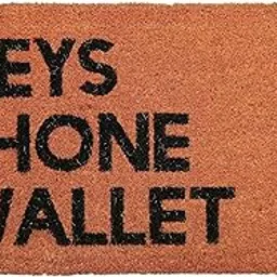 Enhome | Natural Coir Door Mat for Home Entrance, Welcome Doormat, Non Slip Outdoor Mat, Durable Coconut Fiber Floor Mat for Entryway | 45x75cm image 1