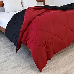 HOMEMONDE Comforter Single Bed for Winter | 180 GSM Microfiber Reversible AC Comforter | Comforter Single Bed | Quilt for Single Bed | Ideal for Gifts | Single (56 x 86 Inch), Black & Maroon-image-72