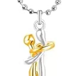 vien Women's ® Stunning Silver/Gold Express Your Fellings Love Hug Couple Chain Pendant (Pack Of 1Pc)-picture-34