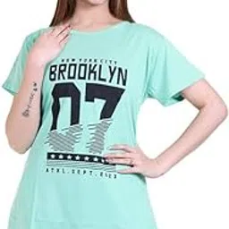 us reload Women CottonRegular Fit T-Shirt/Long Night Wear Top for Women & Girls Soft & Cotton Nightwear Comfortable Lounge & Sleepwear Maroon T-Shirt StylishNight Top Green (Size 4XL)-picture-54