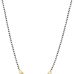 meenaz American Diamond Mangalsutra for women stylish 1gm gold mangal sutra short AD CZ Pendant Necklace design jewellery for women nallapusalu chains one gram 18 inch black beads chain golden -18-picture-45