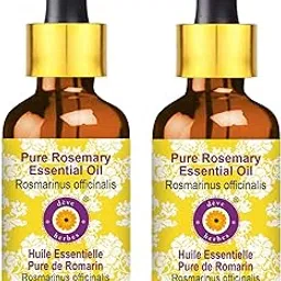 Deve Herbes Rosemary Essential Oil (Rosmarinus officinalis) with Glass Dropper for Healthy Hair Pure | Non-Sticky | Non-greasy | Lightweight | Men & Women | All Hair Types |Steam Distilled | 30ml X 2-picture-23