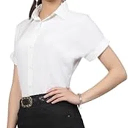 style quotient Women Solid Grey Polyester Formal Shirt image 1