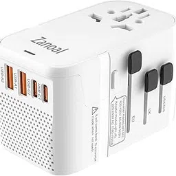 zanoal 220V to 110V Converter for European Travel,Step Down Voltage Converter US to Europe,Universal Travel Power Adapter with 2 Type C +2 USB A,PD20W,USA/UK/EU/AUS/China Vacation Travel Essentials-picture-49