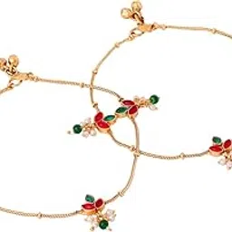 Anklets for Women Girls | Traditional Payal For Women | Gold Plated Women's Anklets | Ethnic Golden Payal | Birthday Gift for Girls & Women Anniversary Gift for Wife-image-56