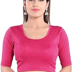 vamas Women's Lycra Non-Padded Stretchable Half Sleeve Saree Blouse (A-81)-picture-16