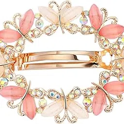 Yellow Chimes Hair Clips for Women Hair Barrette Clips for Girls Multicolor Crystal Butterfly Hairclips French Barrette for Girls and Women Hair Accessories.-image-10