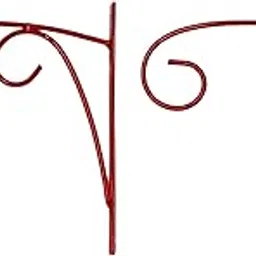 Insignia Decor Plant Wall Hanging Hook for Planters Lanterns Bird Feeders Wind Chimes Hanging Baskets Ornaments String Lights Indoor Outdoor Balcony (Red), Pack of 2-picture-21