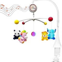 Wembley Crib Cot Mobile Hanger 0-2 Yrs Hanging Soft Toys Rattle Rotational Musical Toy for New Born Babies Infants Baby Bed/Cradle Auditory & Visual Development-picture-22
