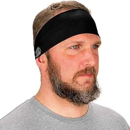 Ergodyne Chill Its 6634 Cooling Headband, Sports Headbands for Men and Women, Moisture Wicking, Black-picture-17