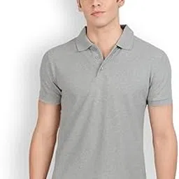 awg all weather gear Men's Cotton Regular Fit Solid Polo Neck T-Shirt Navy Blue Melange-picture-34