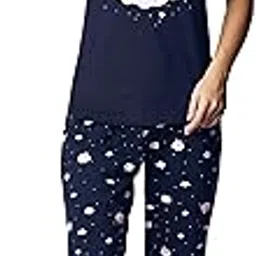 i like me Night Suit for Womens Clouds Printed Cotton Night Dress of Top and Pajama Set 9313-picture-59