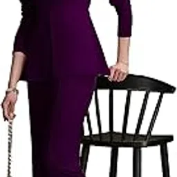 elliti Solid Relaxed Fit Full Sleeve Co-ord Set for Women's | Coord Sets | Top and Formal Trouser Co ord Set for Women (Set of 2 Piece)-picture-34