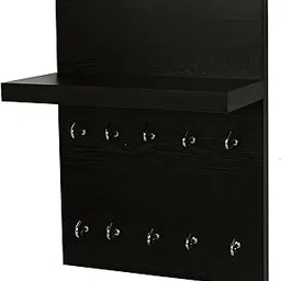 Dime Store Engineered Wood Key Holder for Home with Shelf | Stylish Key Hanger with 10 Hooks Wall Mounted Key Stand for Wall Decor Large Key Holder for Home, Office & Living Room (Black)-picture-14