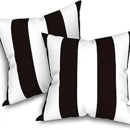 Melody Elephant Outdoor/Indoor Throw Pillow Covers Set of 2, All Weather Square Pillow Cases 16x16 Inch, Patio Cushion Pillow of Home Furniture Use, Cabana Black-picture-31