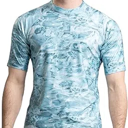 aqua design Men Comfort Fit Short Sleeve UPF UV Rash Guard Shirt, Aqua Sky, 2XL-picture-25