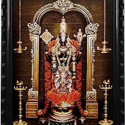 This photo from features God Venkateswara Swamy with Lakshmi and is sized at 13.6 x 17.6 inches.-image-50
