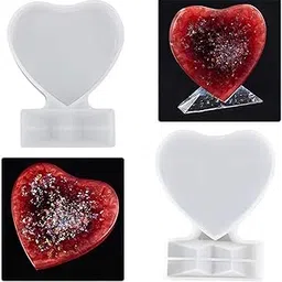 EKTA STATIONERY Heart Photo Frame Resin Mould Love Picture Frames Silicone Epoxy Casting Mould Crystal Jewelry Making Molds for Wedding, Birthday Gift,Decoration, Clay, Resin Craft DIY (Small) image 1