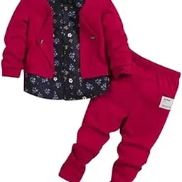 stormcloth Baba Suit Winter Clothing Set | Unisex Hosiery Cotton Casual Wear Outfit for Baby & Toddler | Regular Fit Warm Dress for Boys & Girls | Red-picture-53