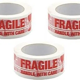 True-Ally Fragile Tape (Handle with Care) - 42 Micron Thickness, 65 Meters x 48mm / 2" Width (3 Rolls) Ideal for Industrial Packing use-picture-20