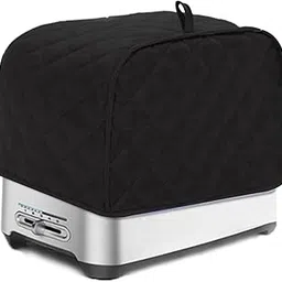Polyester Fabric Quilted Four Slice Bread Toaster Cover Bakeware Protector, Dust and Fingerprint Protection- Best Gift for Mother, Black-picture-28