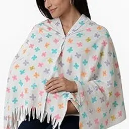Zyara Nursing Cover for Breastfeeding | Multipurpose Feeding Shawl | Cotton Maternity Cover | Breathable Privacy Apron | Adjustable Lightweight Feeding Cloak for Mothers (Butterfly)-image-1