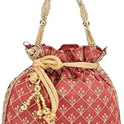 inaaya - bridal accessories Women's Wedding Satin Potli Purse-picture-10