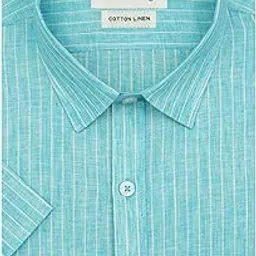 ghpc Cotton Linen Striped Half Sleeves Regular Fit Formal Shirt for Men-picture-49