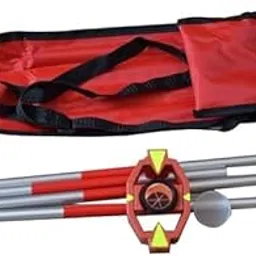 KWXY ART UTC 1inch Survey Mini Prism Total Station with 4 Poles Mini Prism Surveying Instrument,Red & White,Standard-picture-14