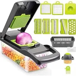 14 in 1 Multipurpose Chopper, Fruits & Vegetable Cutters, Grater Peeler Chipser, Unbreakable Food Grade Body, Chopper for Kitchen, Easy Push to Clean Button Slicer Dicer-picture-48