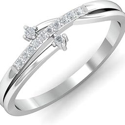kuberbox 18KT White Gold Exotic Diamond Ring for Women-picture-10