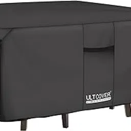 ULTCOVER 600D PVC Durable Square Patio Table with Chair Cover, 100% Waterproof Outdoor Furniture Table Covers 74 inch, Black-picture-31