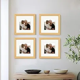 Art Street Beige Wall Photo Frame Collage for Living Room, Wall Hanging Picture Photo Frames Home & Wall Decoration, (8x8 inch Set of 4, with matt 5x5 Inch)-picture-61