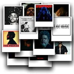 zenithink The Weeknd Album polaraid Pop Artist Collage, 12 Piece Set Wall Poster (2inx2.5in) 300 GSM Included Glue Dots, Paper Home Decor Art Poster For Bedroom, Living room, Office, image 1