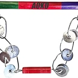 AOKO (Pack of 1) 14-INCH Wooden Lezim Dance instrument for dance and celebrations in School PT/Independence Day/Republic Day/Ganesh visarjan etc-picture-11