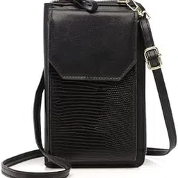 MOCA Womens wallet sling bag for with Mobile Cell Phone holder Pocket Wallet Hand Purse Clutch Crossbody Sling Bag with Mobile Phone wallet for Women Womens Girls (Black)-picture-49