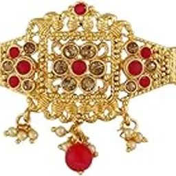 anuradha art jewellery Latest Golden Finish Embedded With Red Colour Stones Bajuband for Women Traditional-picture-35