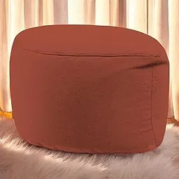 Leatherrate Oval Pouf (Brown) image 1