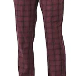 crimsoune club Men Maroon Tartan Checked Lounge Pants-picture-11