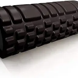 House of Quirk Bumpy Foam Roller, Solid Core EVA Foam Roller with Grid/Bump Texture for Deep Tissue Massage and Self-Myofascial Release - Black-image-29