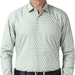 peter england Men's Printed Formal Shirt with Elegant Bloom Pattern - 100% Cotton, Full Sleeves, Regular Fit-picture-22